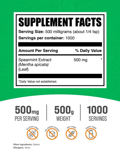 BULK SUPPLEMENTS - Bulk Supplements Spearmint Extract Powder 500Gr. - The Red Vitamin MX - Suplementos Alimenticios - {{ shop.shopifyCountryName }}