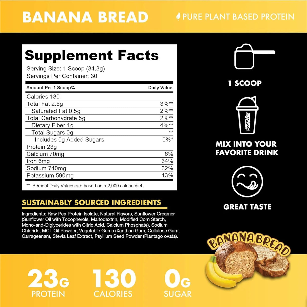 BLESSED - Blessed Vegan Protein Powder 23g of Pea Protein Banana Bread 1014Gr. - The Red Vitamin MX - Suplementos Alimenticios - {{ shop.shopifyCountryName }}