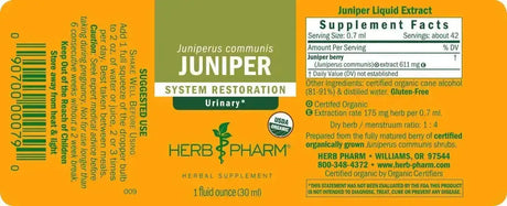 HERB PHARM - Herb Pharm Juniper Certified Organic Liquid Extract 1 Fl.Oz. - The Red Vitamin MX - Suplementos Alimenticios - {{ shop.shopifyCountryName }}