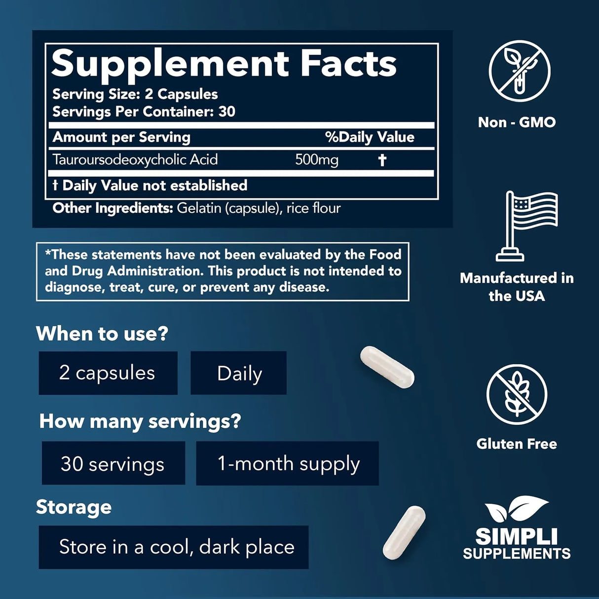 SIMPLI SUPPLEMENTS - Simpli Supplements TUDCA 500Mg. 60 Capsulas - The Red Vitamin MX - Suplementos Alimenticios - {{ shop.shopifyCountryName }}
