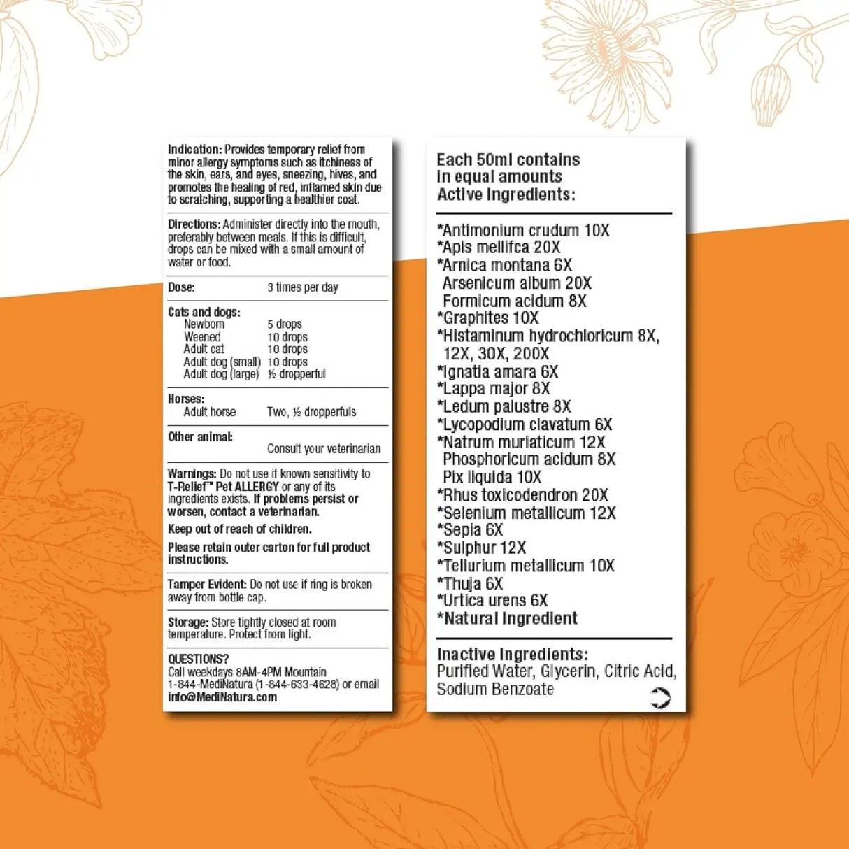 T-RELIEF - T-Relief Pet Allergy Support Drops for Dogs & Cats 1.69 Fl.Oz. - The Red Vitamin MX - Remedios Para La Picazón De Perros - {{ shop.shopifyCountryName }}
