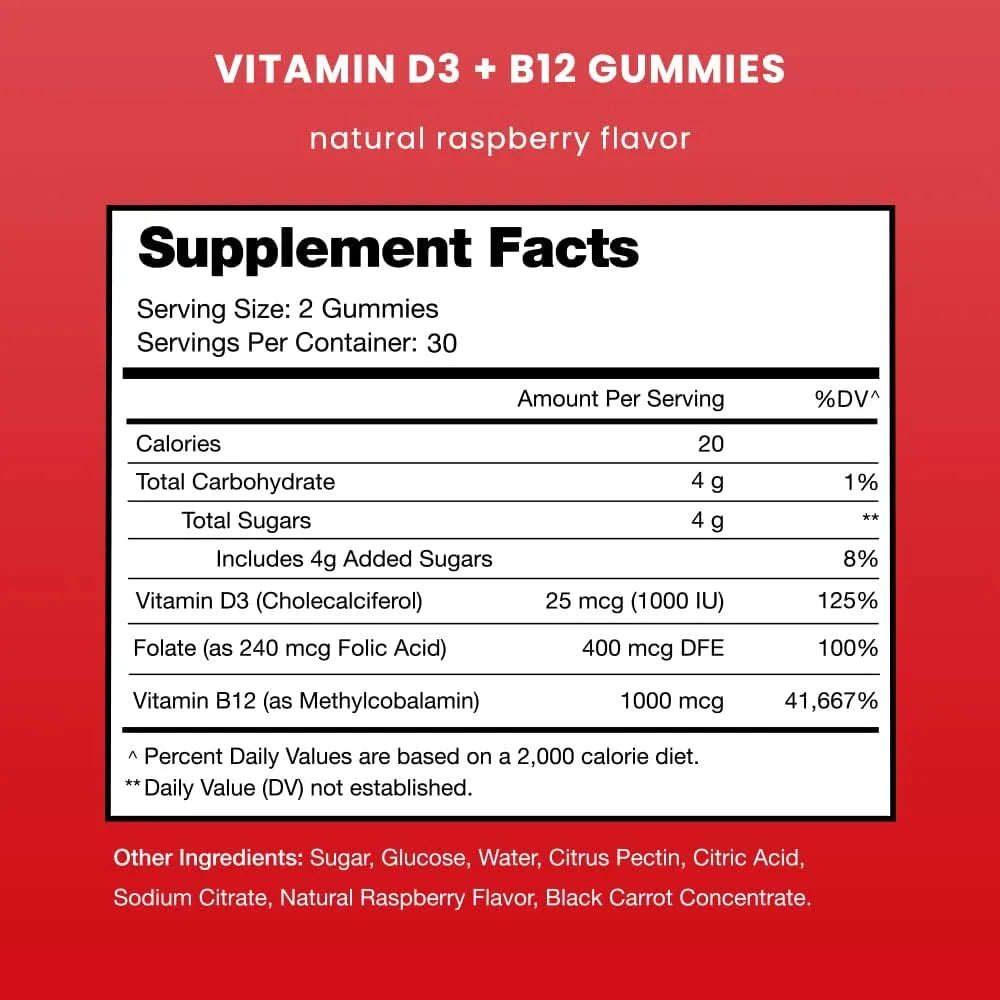 NUTRACHAMPS - NutraChamps Vitamin D3 & B12 Gummies 60 Gomitas 2 Pack - The Red Vitamin MX - Suplementos Alimenticios - {{ shop.shopifyCountryName }}