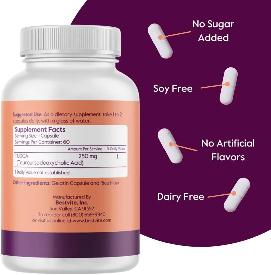 BESTVITE - BESTVITE TUDCA 250Mg. 60 Capsulas - The Red Vitamin MX - Suplementos Alimenticios - {{ shop.shopifyCountryName }}