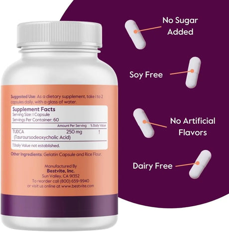 BESTVITE - BESTVITE TUDCA 250Mg. 60 Capsulas - The Red Vitamin MX - Suplementos Alimenticios - {{ shop.shopifyCountryName }}