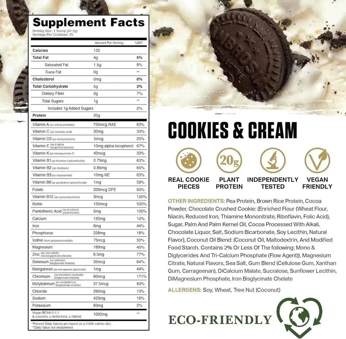 AMBROSIA - Ambrosia Planta Premium Organic Plant-Based Protein 25 Servicios Cookies Cream 937Gr. - The Red Vitamin MX - Suplementos Alimenticios - {{ shop.shopifyCountryName }}