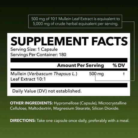 HAVASU NUTRITION - HAVASU NUTRITION Mullein Leaf Extract 180 Capsulas - The Red Vitamin MX - Suplementos Alimenticios - {{ shop.shopifyCountryName }}