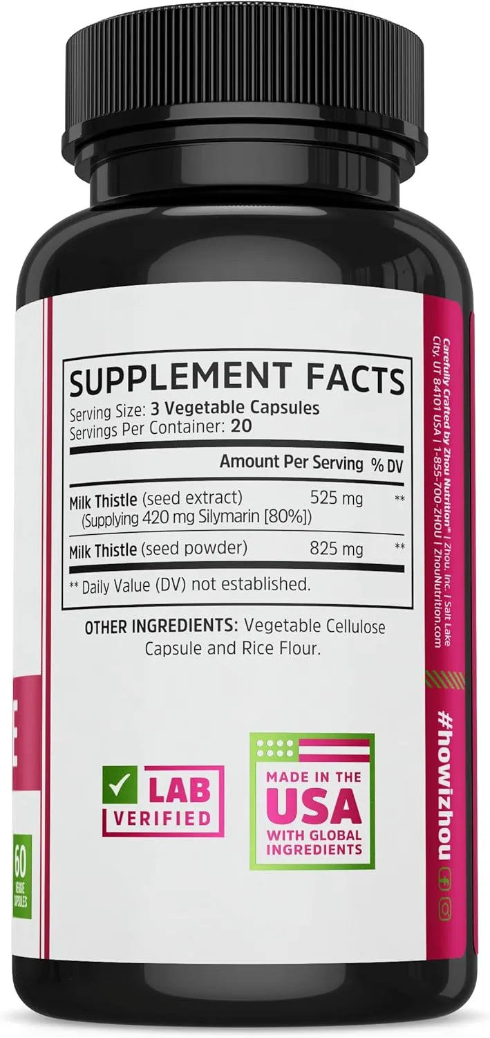 ZHOU - Zhou Milk Thistle Liver Support 60 Tabletas - The Red Vitamin MX - Suplementos Alimenticios - {{ shop.shopifyCountryName }}