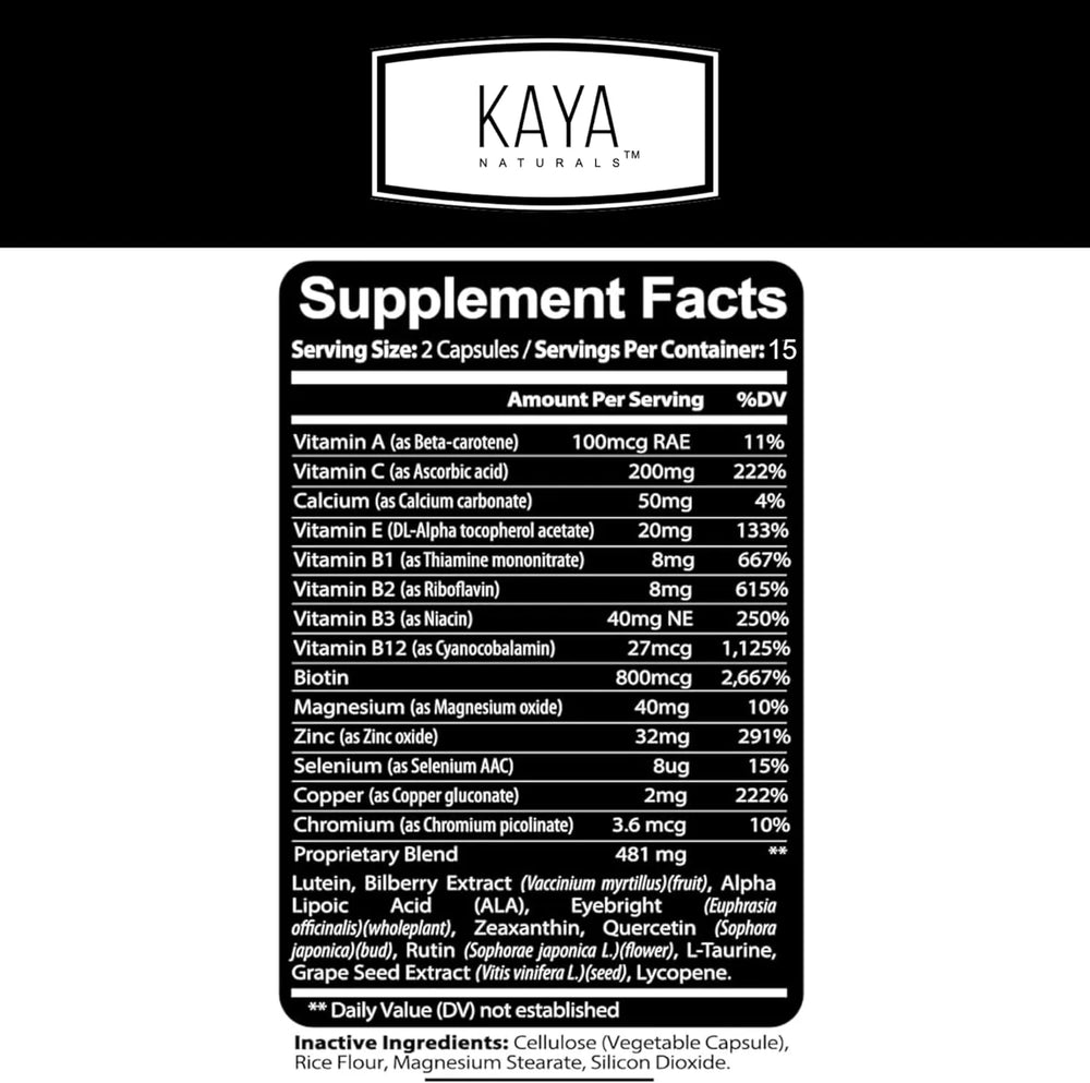 KAYA NATURALS - Kaya Naturals Eye Health 30 Capsulas - The Red Vitamin MX - Suplementos Alimenticios - {{ shop.shopifyCountryName }}