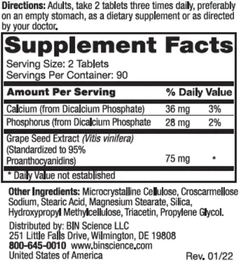 ROEX VITAMINS - Roex Vitamins PC-95 Grape Seed Extract 180 Tabletas - The Red Vitamin MX - Suplementos Alimenticios - {{ shop.shopifyCountryName }}