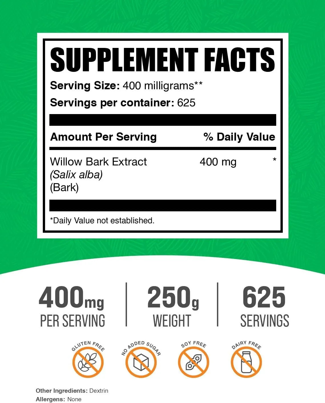 BULK SUPPLEMENTS - Bulk Supplements White Willow Bark Extract Powder 250Gr. - The Red Vitamin MX - Suplementos Alimenticios - {{ shop.shopifyCountryName }}