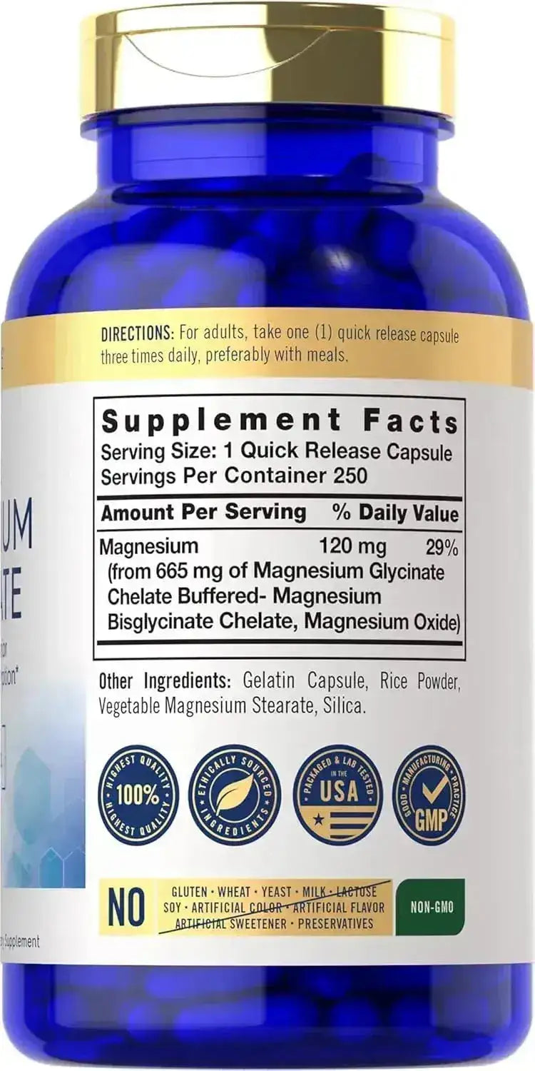 CARLYLE - Carlyle Magnesium Glycinate 665Mg. 250 Capsulas - The Red Vitamin MX - Suplementos Alimenticios - {{ shop.shopifyCountryName }}