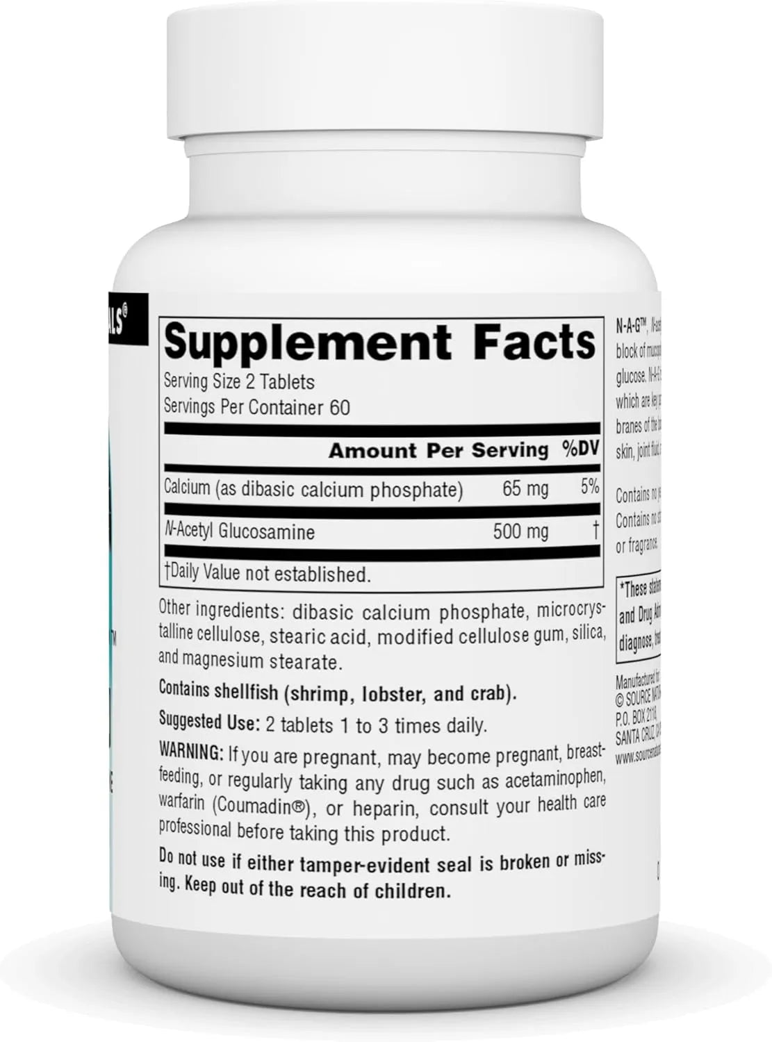 SOURCE NATURALS - Source Naturals N-A-G, N-Acetyl Glucosamine 250Mg. 120 Tabletas - The Red Vitamin MX - Suplementos Alimenticios - {{ shop.shopifyCountryName }}