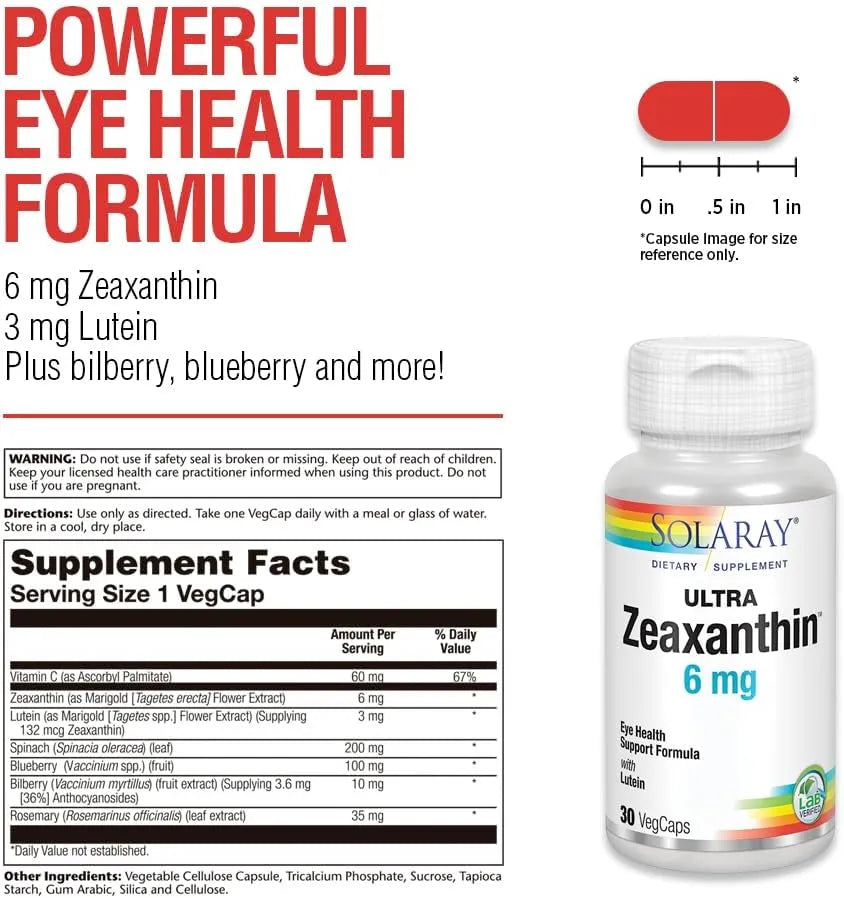 SOLARAY - SOLARAY Ultra Zeaxanthin 6Mg. 30 Capsulas - The Red Vitamin MX - Suplementos Alimenticios - {{ shop.shopifyCountryName }}