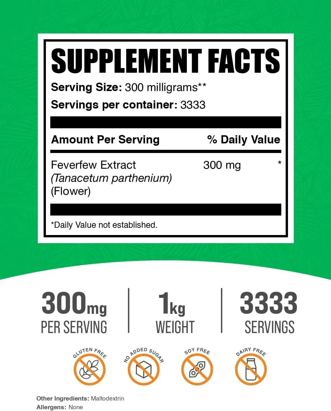 BULK SUPPLEMENTS - Bulk Supplements Feverfew Extract Powder 1 Kg. - The Red Vitamin MX - Suplementos Alimenticios - {{ shop.shopifyCountryName }}