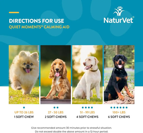 NATURVET - NaturVet Quiet Moments Calming Aid Dog Supplement 70 Masticables - The Red Vitamin MX - Relajantes Para Perros - {{ shop.shopifyCountryName }}