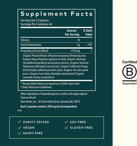 GAIA HERBS - Gaia Herbs Sound Sleep 120 Capsulas - The Red Vitamin MX - Suplementos Alimenticios - {{ shop.shopifyCountryName }}