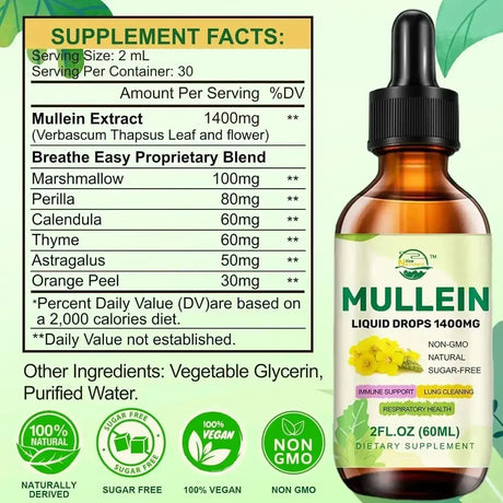 NATURE'S LIVE - Nature's live Mullein Drops for Lungs 2 Fl.Oz. - The Red Vitamin MX - Suplementos Alimenticios - {{ shop.shopifyCountryName }}