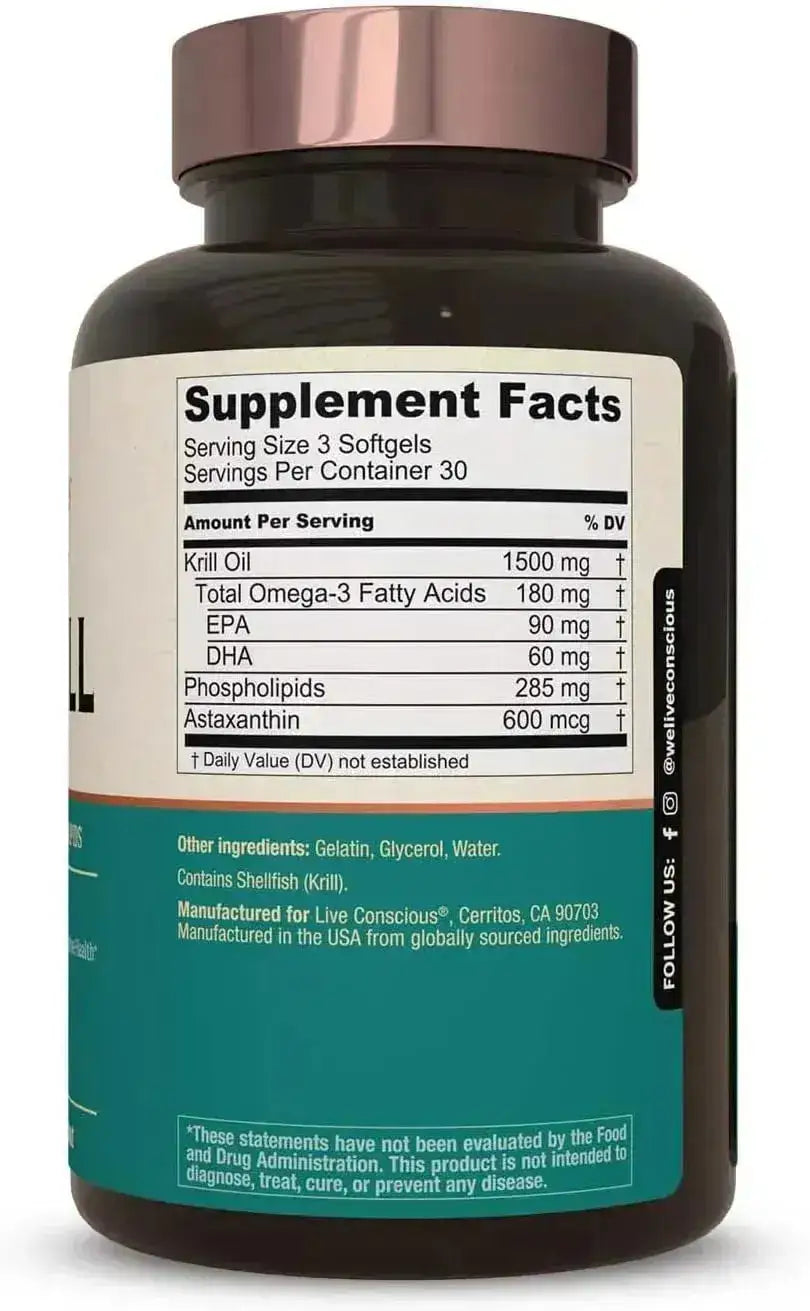 LIVE CONSCIOUS - Live Conscious KrillWell 90 Capsulas Blandas - The Red Vitamin MX - Suplementos Alimenticios - {{ shop.shopifyCountryName }}