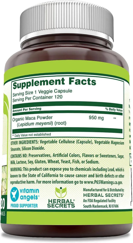 HERBAL SECRETS - Herbal Secrets Maca 950Mg. 120 Capsulas - The Red Vitamin MX - Suplementos Alimenticios - {{ shop.shopifyCountryName }}
