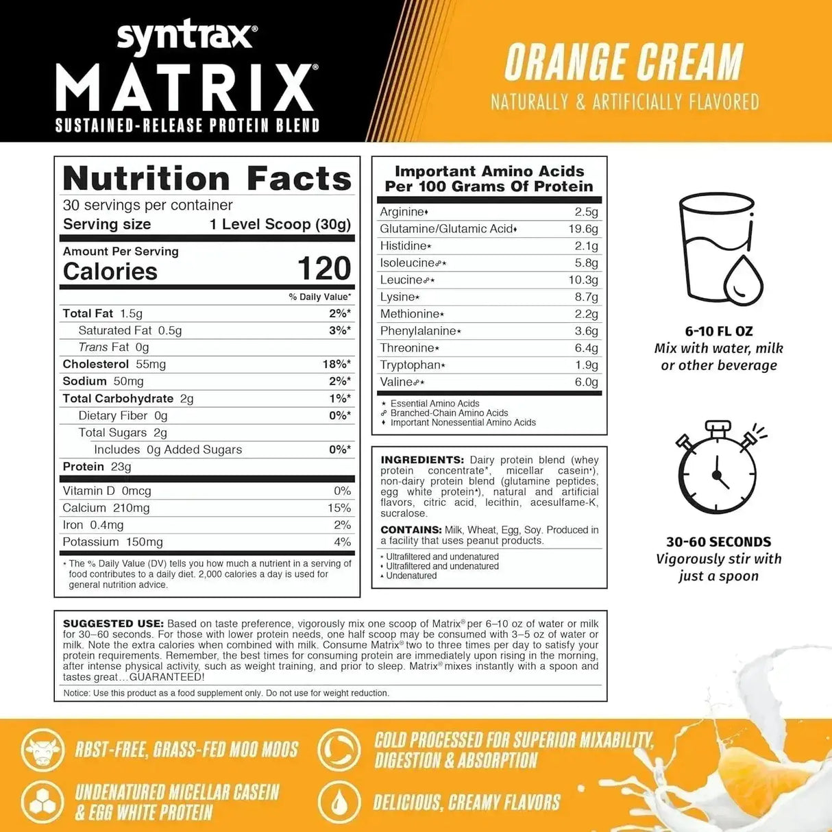 SYNTRAX NUTRITION - Syntrax Nutrition Matrix Protein Powder Orange Cream 907Gr. - The Red Vitamin MX - Suplementos Alimenticios - {{ shop.shopifyCountryName }}