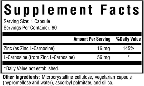 SEEKING HEALTH - Seeking Health Zinc Carnosine 60 Capsulas - The Red Vitamin MX - Suplementos Alimenticios - {{ shop.shopifyCountryName }}