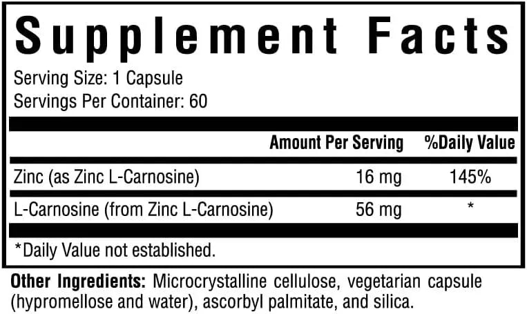 SEEKING HEALTH - Seeking Health Zinc Carnosine 60 Capsulas - The Red Vitamin MX - Suplementos Alimenticios - {{ shop.shopifyCountryName }}