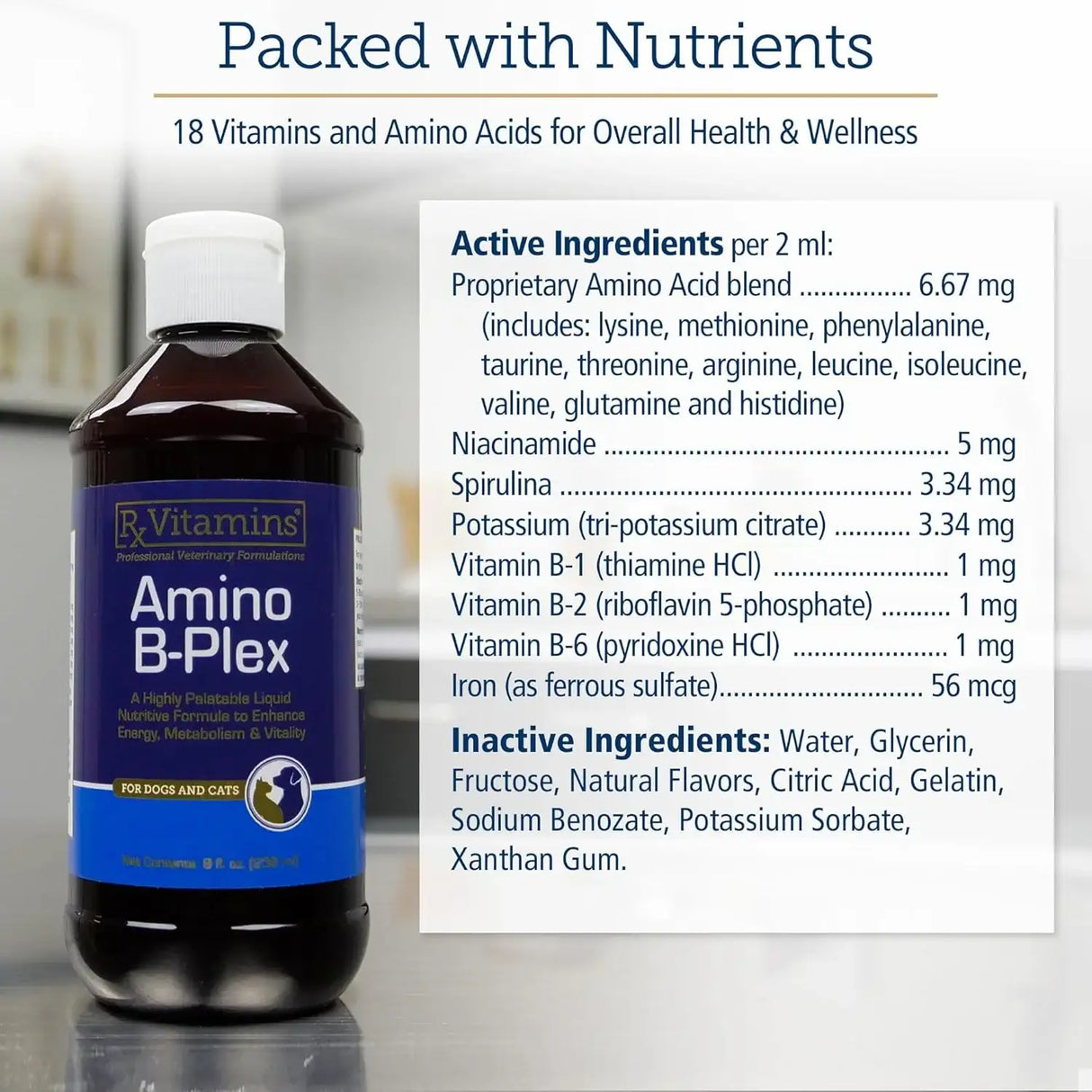 RX VITAMINS - Rx Vitamins Amino B Plex Cat & Dog Supplement 8 Fl.Oz. - The Red Vitamin MX - Medicamentos Sin Receta Para Perros - {{ shop.shopifyCountryName }}