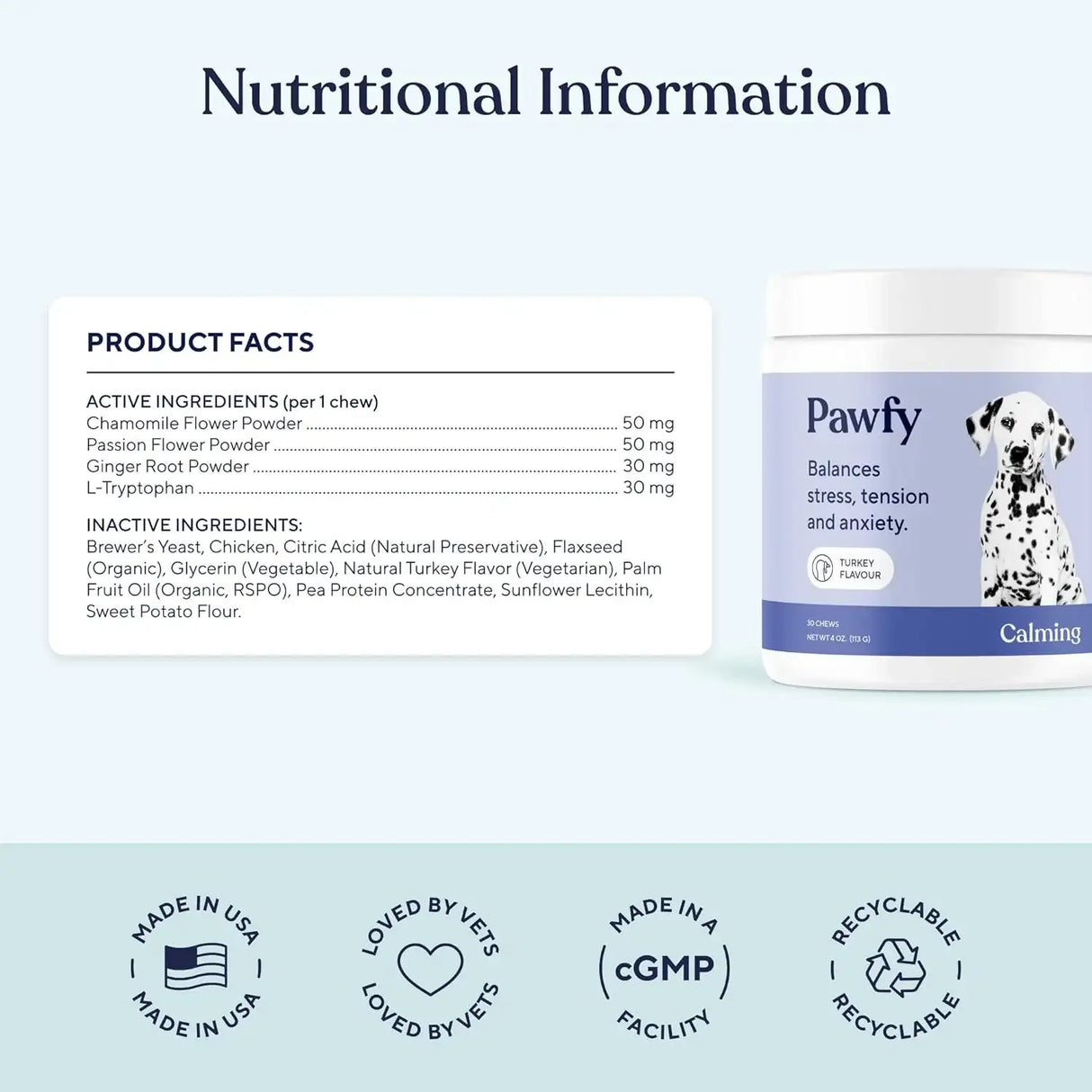 PAWFY - Pawfy Calming Chews for Dogs Turkey Treats 30 Masticables - The Red Vitamin MX - Relajantes Para Perros - {{ shop.shopifyCountryName }}