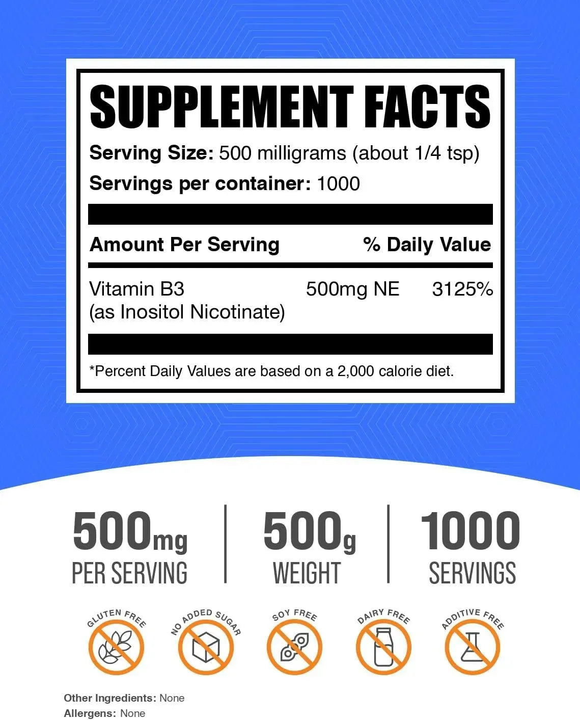 BULK SUPPLEMENTS - Bulk Supplements Niacin Powder 500Gr. - The Red Vitamin MX - Suplementos Alimenticios - {{ shop.shopifyCountryName }}