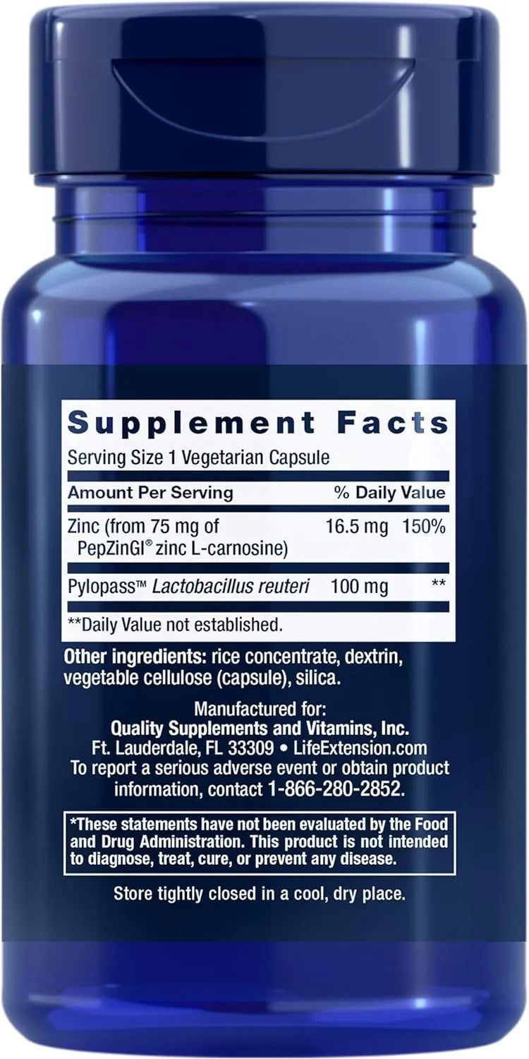 LIFE EXTENSION - Life Extension Gastro-Ease with Zinc L-carnosine 60 Capsulas - The Red Vitamin MX - Suplementos Alimenticios - {{ shop.shopifyCountryName }}