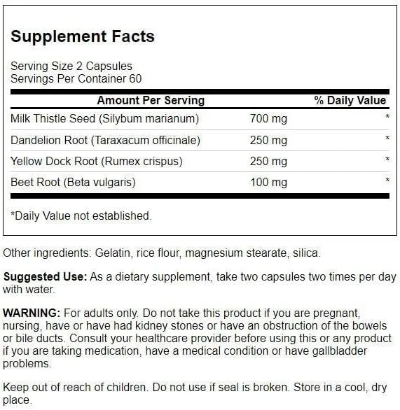 SWANSON - Swanson Milk Thistle Dandelion & Yellow Dock 120 Capsulas 2 Pack - The Red Vitamin MX - Suplementos Alimenticios - {{ shop.shopifyCountryName }}