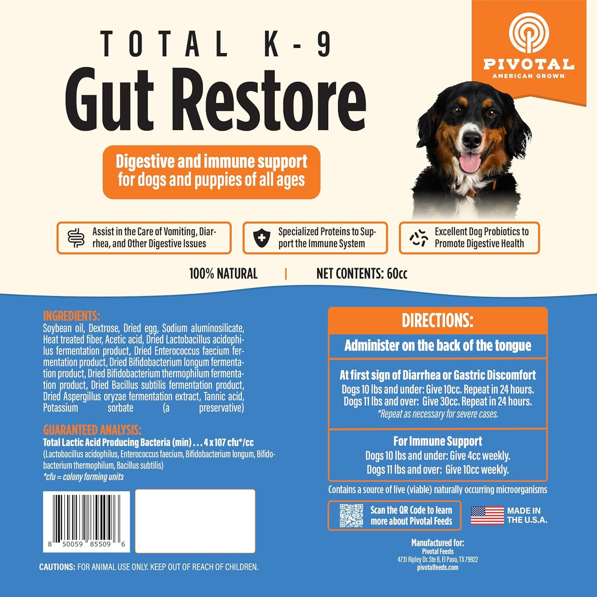 Total K-9 Gut Restore Canine Oral Paste 60Gr.