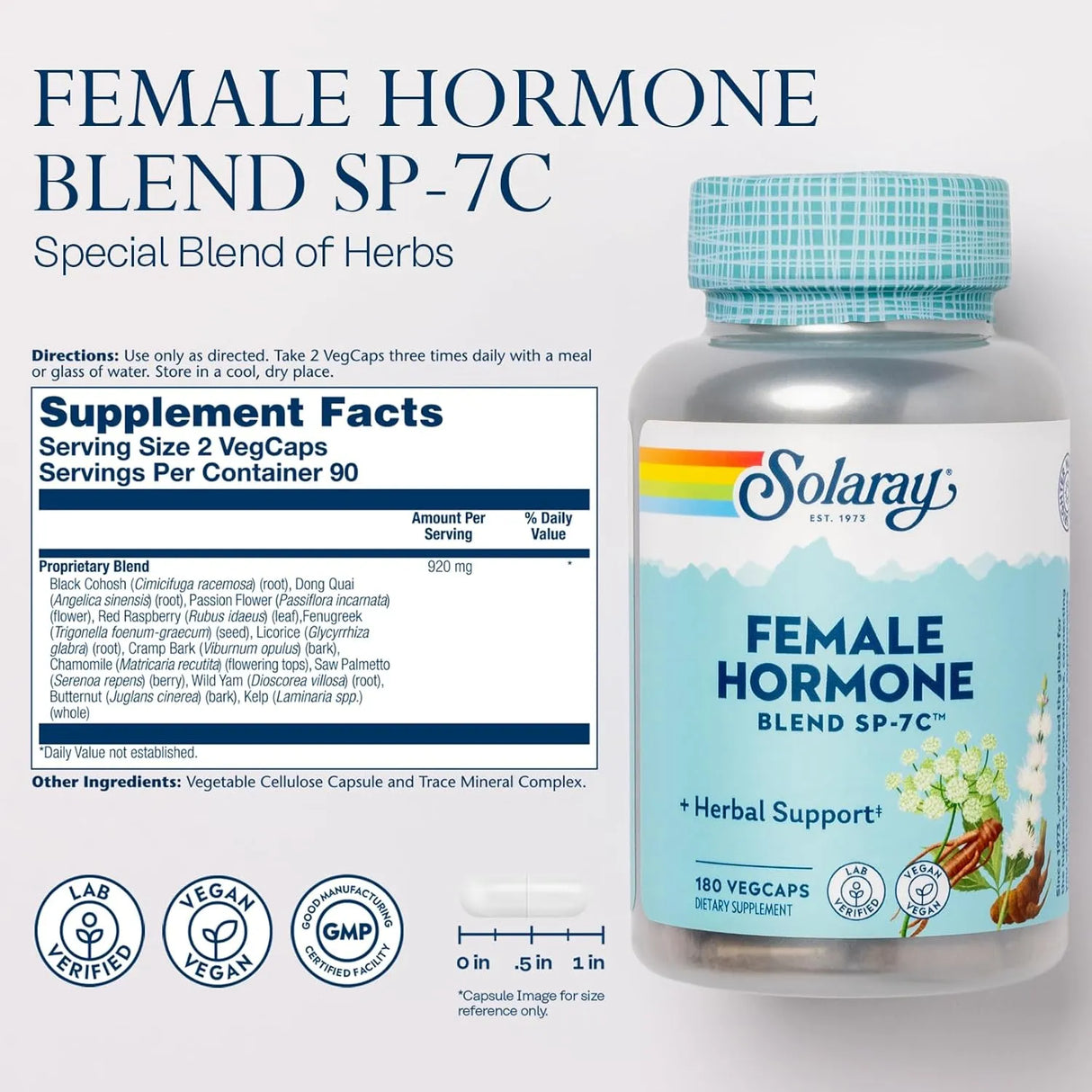 SOLARAY - SOLARAY Female Hormone Blend SP-7C 180 Capsulas - The Red Vitamin MX - Suplementos Alimenticios - {{ shop.shopifyCountryName }}