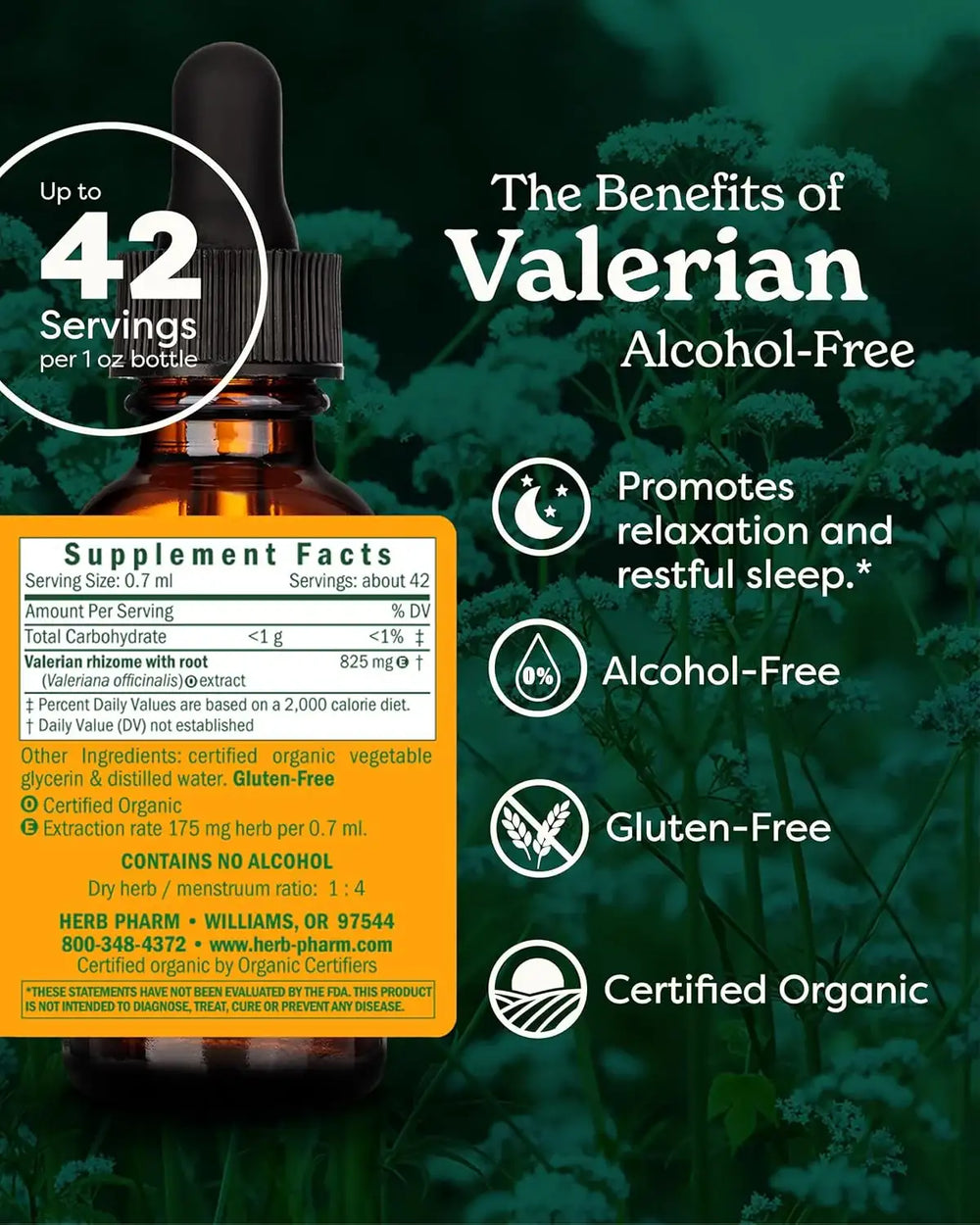 HERB PHARM - Herb Pharm Organic Valerian Root Liquid Extract 1 Fl.Oz. - The Red Vitamin MX - Suplementos Alimenticios - {{ shop.shopifyCountryName }}