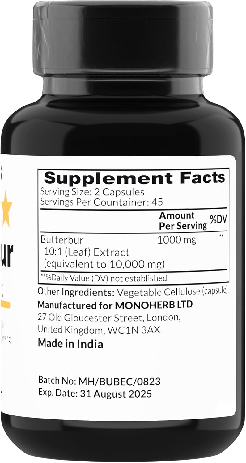 MONOHERB Butterbur Extract 1000Mg. 90 Capsulas
