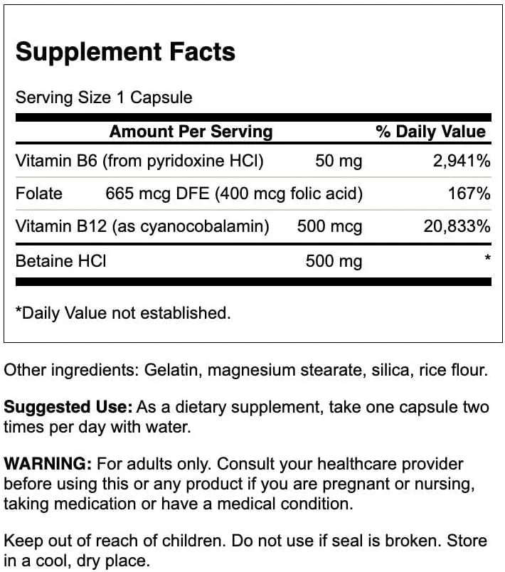 SWANSON - Swanson Homocysteine Formula 120 Capsulas - The Red Vitamin MX - Suplementos Alimenticios - {{ shop.shopifyCountryName }}