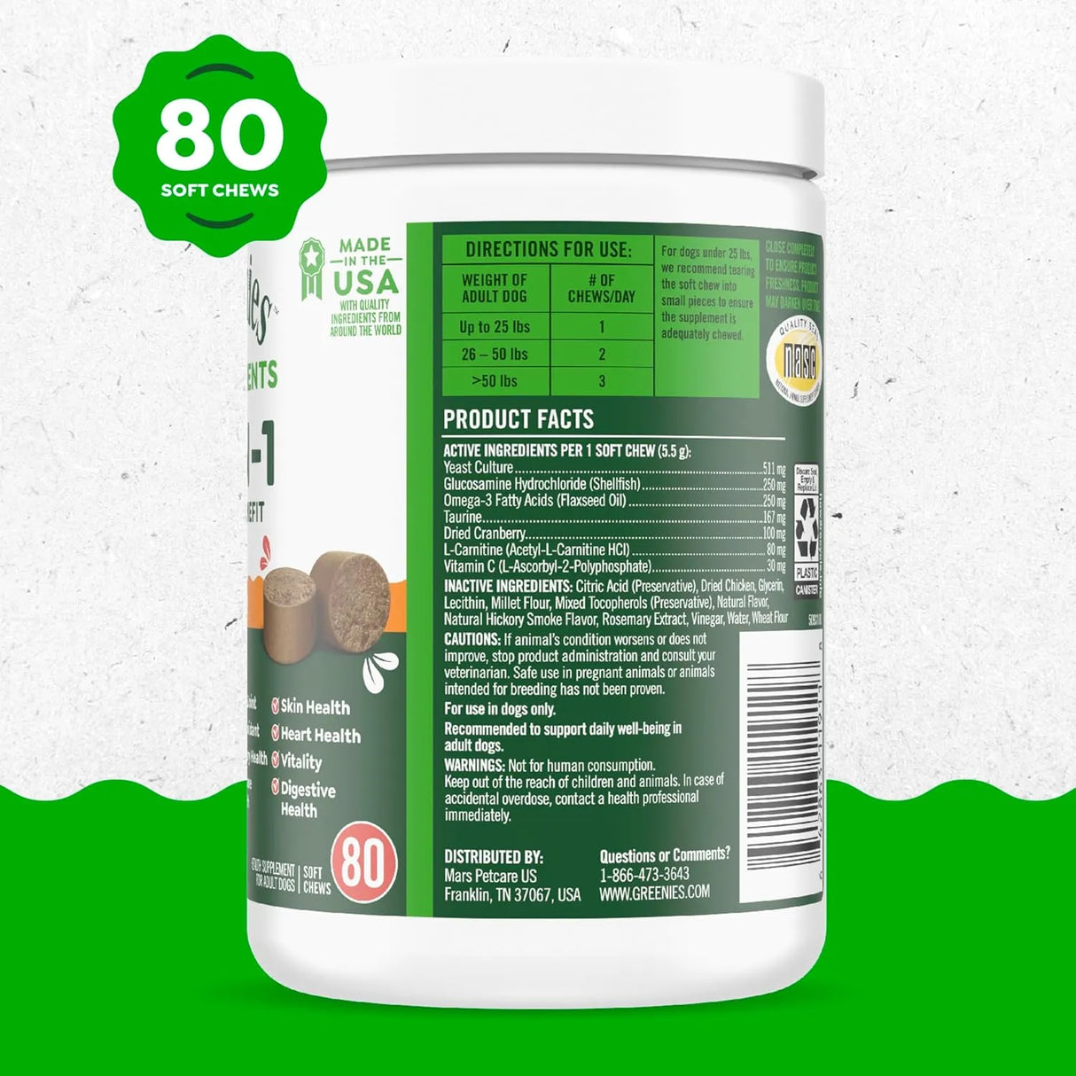 GREENIES - Greenies Dog Supplements 8-in-1 Multi-Benefit Chicken Flavor 80 Masticables - The Red Vitamin MX - Multivitamínicos Para Perros - {{ shop.shopifyCountryName }}