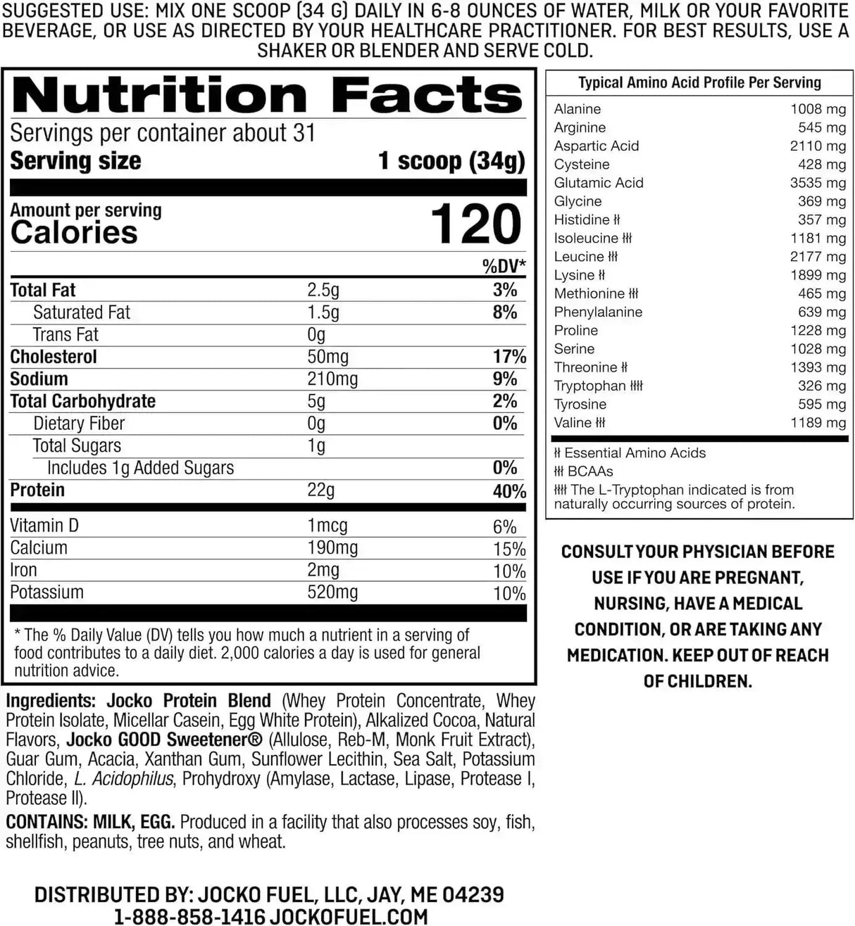 JOCKO FUEL - Jocko Mölk Whey Protein Powder Sugar Free 31 Servicios Chocolate 1054Gr. - The Red Vitamin MX - Suplementos Alimenticios - {{ shop.shopifyCountryName }}