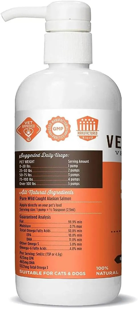 DR. JOSEPH'S - Dr. Joseph's VetPro Complete Pure Wild Alaskan Salmon Oil 16 Fl.Oz. - The Red Vitamin MX - Aceite De Pescado Para Perros - {{ shop.shopifyCountryName }}