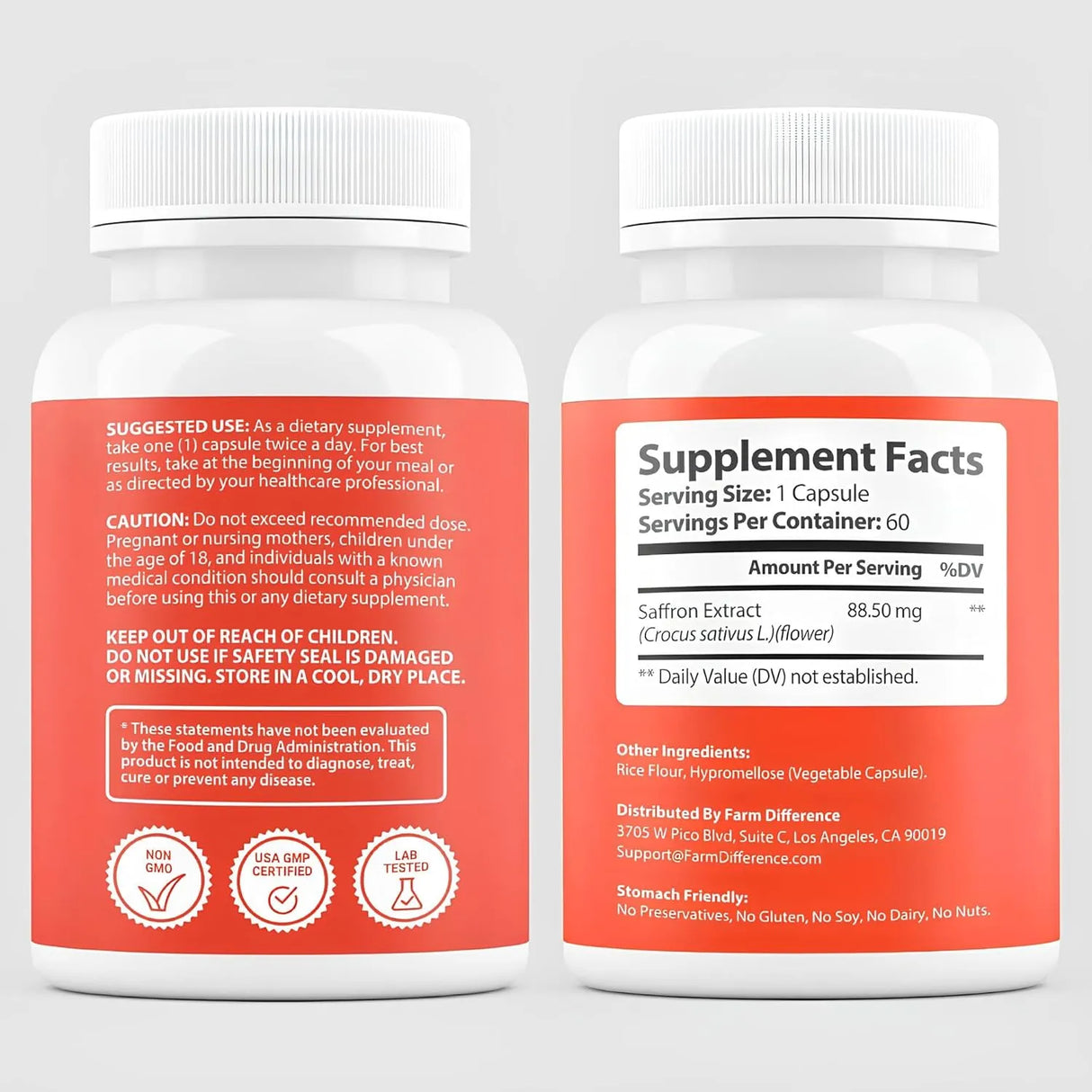 FARM DIFFERENCE - Farm Difference 100% Pure Saffron Extract 60 Capsulas - The Red Vitamin MX - Suplementos Alimenticios - {{ shop.shopifyCountryName }}