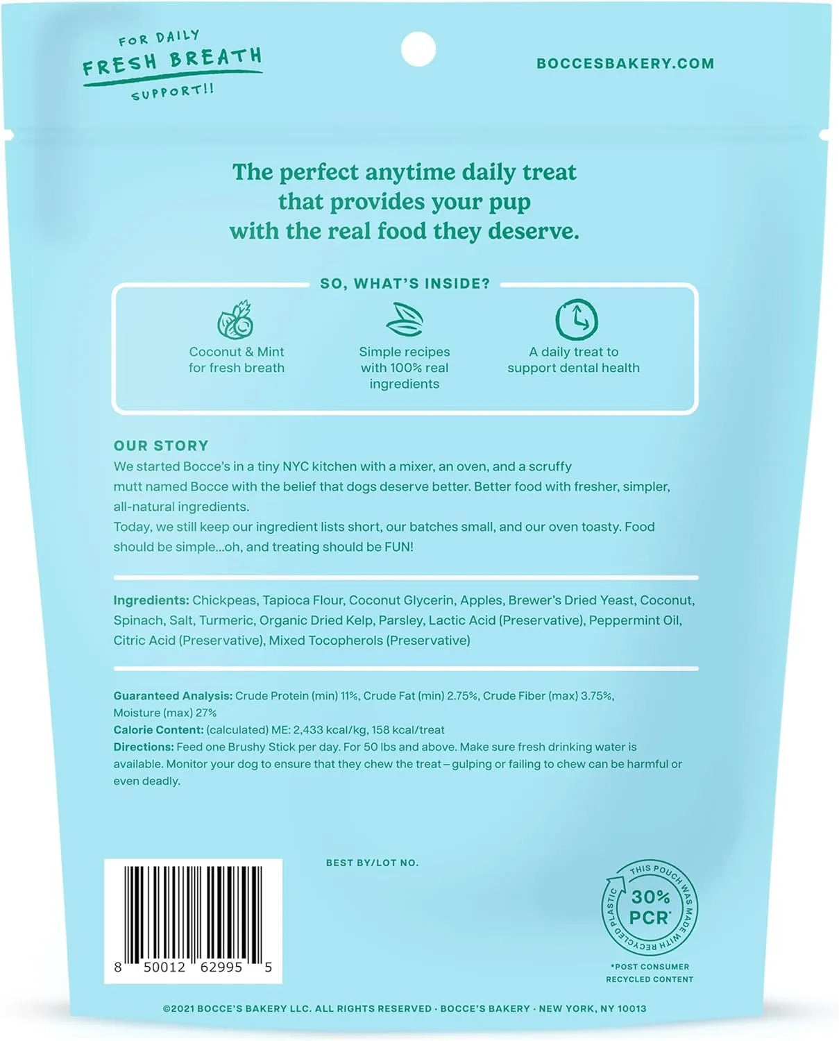 BOCCE'S BAKERY - Bocce’s Bakery Dailies Brushy Sticks to Support Oral Health & Fresh Breath Large Dogs 453Gr. - The Red Vitamin MX - Cuidado Dental Para Perros - {{ shop.shopifyCountryName }}