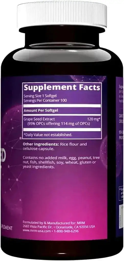 MRM - MRM Nutrition Grape Seed Extract 100 Capsulas - The Red Vitamin MX - Suplementos Alimenticios - {{ shop.shopifyCountryName }}