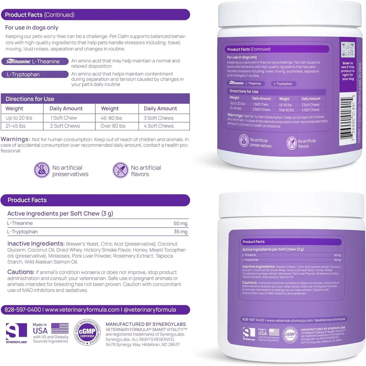 VETERINARY FORMULA - Veterinary Formula Smart Vitality Pet Calm Supplement for Dogs 30 Masticables - The Red Vitamin MX - Relajantes Para Perros - {{ shop.shopifyCountryName }}