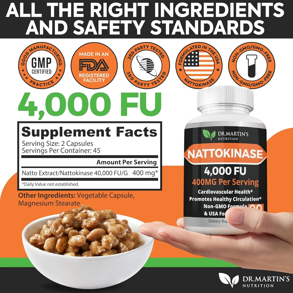 DR. MARTIN'S NUTRITION - DR. MARTIN'S NUTRITION Pure 4,000 FU Nattokinase 90 Capsulas - The Red Vitamin MX - Suplementos Alimenticios - {{ shop.shopifyCountryName }}