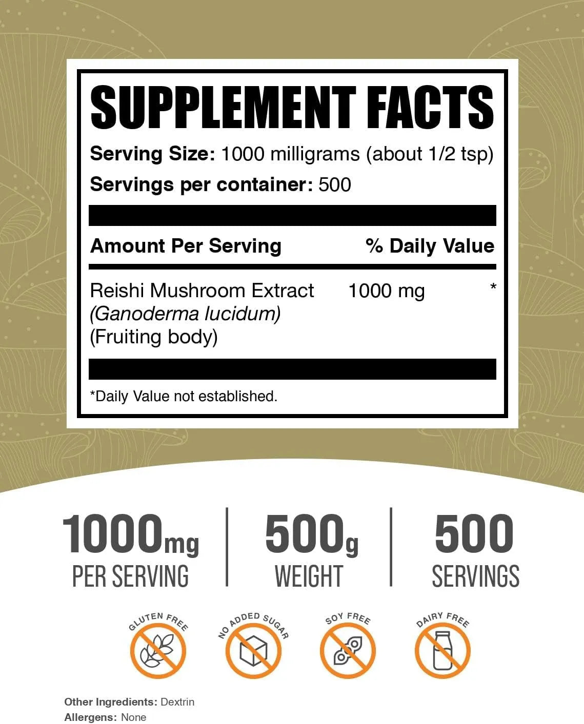 BULK SUPPLEMENTS - Bulk Supplements Reishi Mushroom Extract Powder 500Gr. - The Red Vitamin MX - Suplementos Alimenticios - {{ shop.shopifyCountryName }}