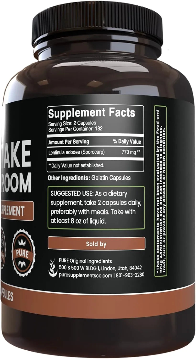 PURE ORIGINAL INGREDIENTS - Pure Original Ingredients Shiitake Mushroom 365 Capsulas - The Red Vitamin MX - Suplementos Alimenticios - {{ shop.shopifyCountryName }}