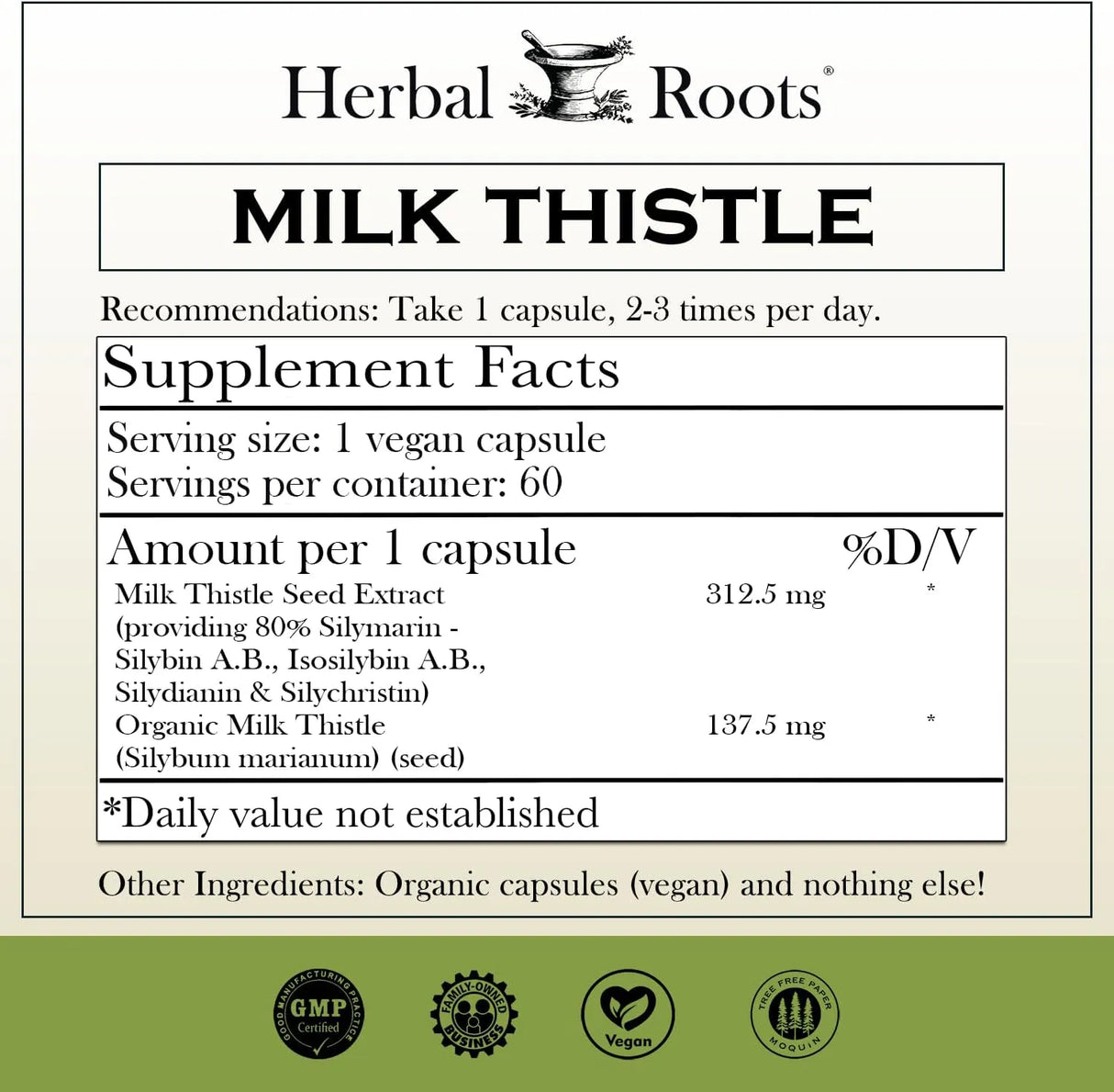 HERBAL ROOTS - Herbal Roots Milk Thistle 60 Capsulas - The Red Vitamin MX - Suplementos Alimenticios - {{ shop.shopifyCountryName }}