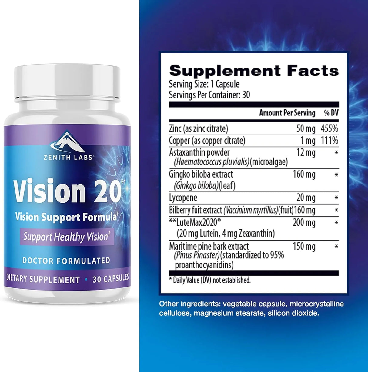 ZENITH LABS - Zenith Labs Vision 20 Eye Vitamins 30 Capsulas - The Red Vitamin MX - Suplementos Alimenticios - {{ shop.shopifyCountryName }}
