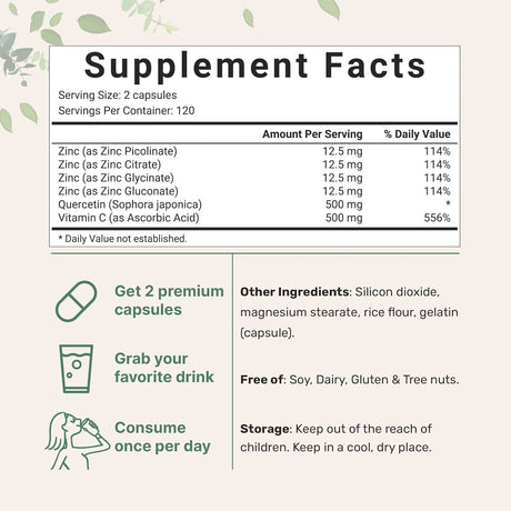 MICRO INGREDIENTS - Micro Ingredients Quercetin with Vitamin C and Zinc 240 Capsulas - The Red Vitamin MX - Suplementos Alimenticios - {{ shop.shopifyCountryName }}