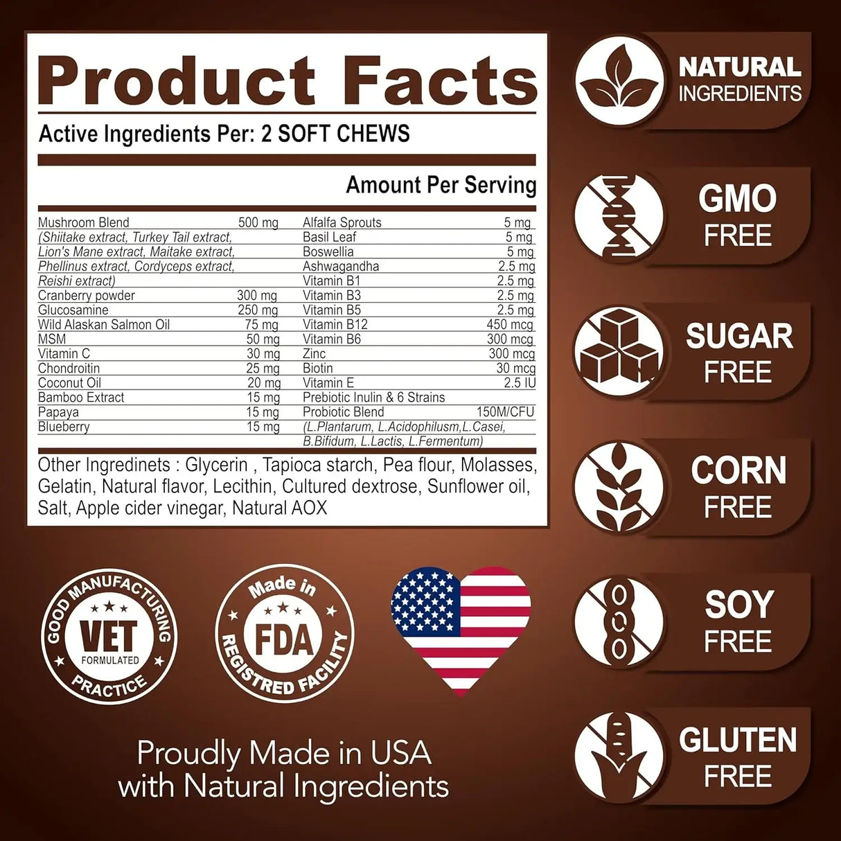 VET PROMISE - Vet Promise Mushroom for Dogs 170 Masticables 2 Pack - The Red Vitamin MX - Suplementos Herbales Para Perros - {{ shop.shopifyCountryName }}